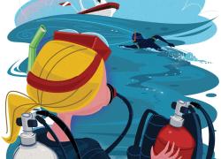 Scuba divers lose the boat