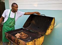 Jerk chicken in Jamaica